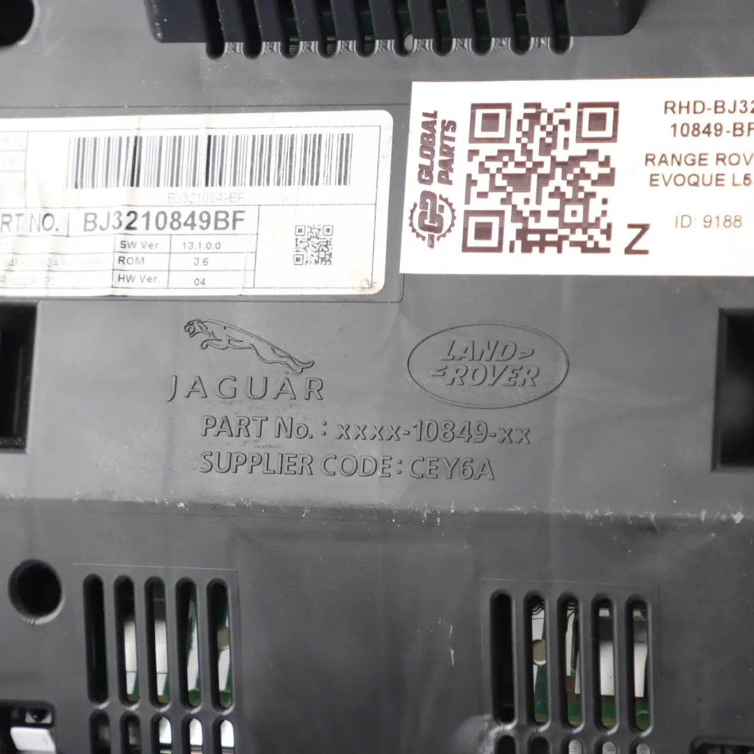 Speedometer Instrument to Range Rover Evoque L538 Diesel Automatic with Part number BJ32-10849-BF Range Rover Evoque L538 Diesel Automatic Speedometer Instrument - SKU RHD-BJ32-10849-BF - Part number BJ32-10849-BF