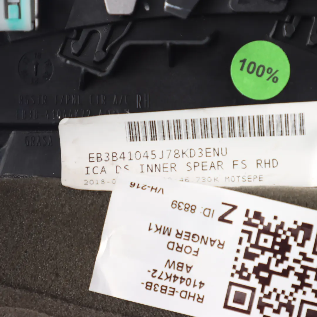 Ford Ranger Mk5 Dashboard Air Vent Nozzle Trim Cover Right O/S - SKU RHD-EB3B-41044K72-ABW - Part number EB3B-41044K72-ABW