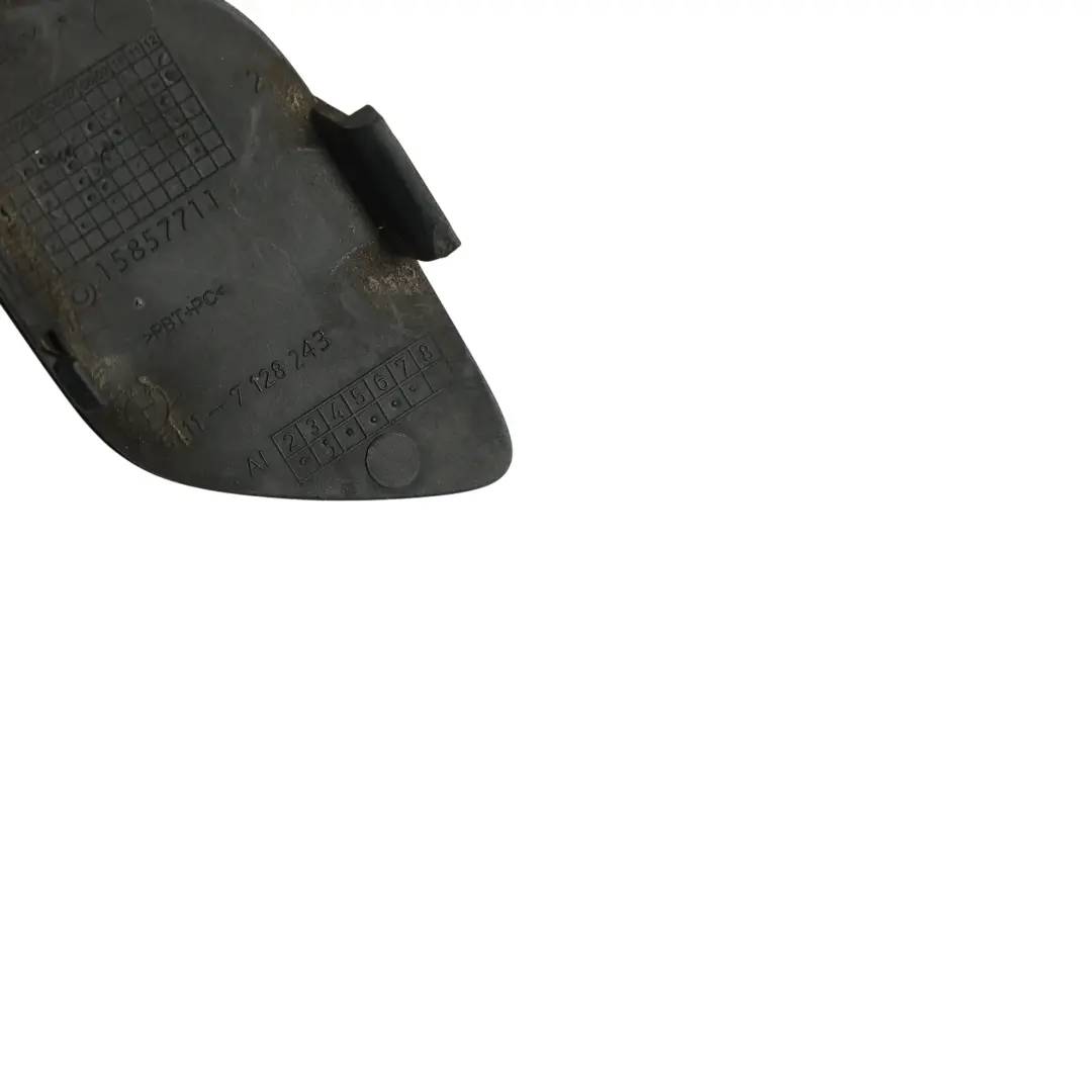 Front Bumper Flap Towing Cover Panel Hook Eye Schwarz 2 7128243 to BMW E92 E93 with Part number 0034358 BMW E92 E93 Front Bumper Flap Towing Cover Panel Hook Eye Schwarz 2 7128243 - SKU 0034358-SCH - Part number 0034358