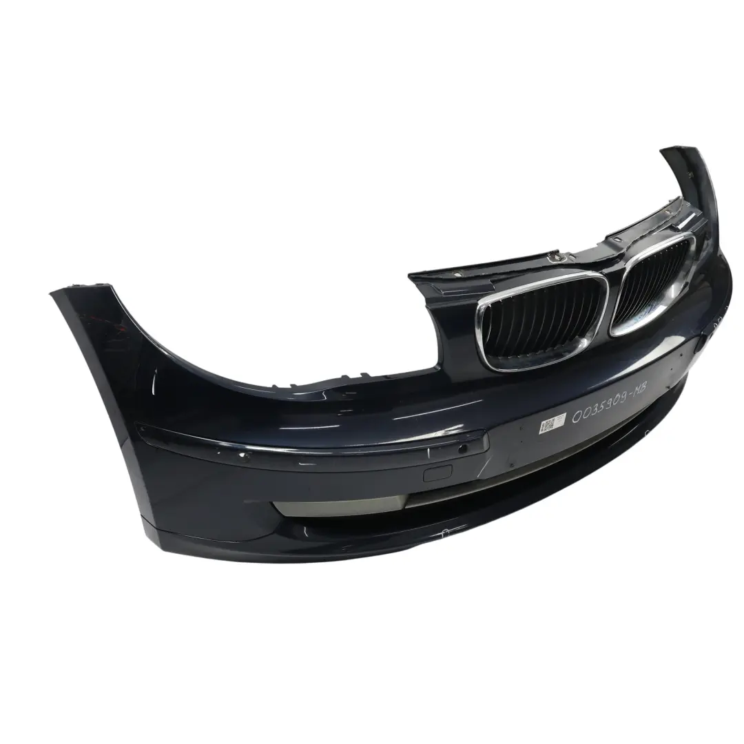 Complete Front Bumper Trim PDC Monacoblau Metallic - A35 to BMW E81 E87 LCI with Part number 0035909 BMW E81 E87 LCI Complete Front Bumper Trim PDC Monacoblau Metallic - A35 - SKU 0035909-MB - Part number 0035909