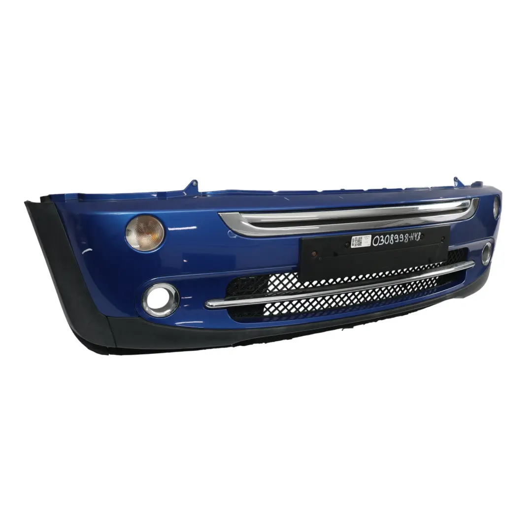 Front Bumper Trim Panel Hyper Blue Metallic - A28 to Mini R50 R52 with Part number 0308998 Mini R50 R52 Front Bumper Trim Panel Hyper Blue Metallic - A28 - SKU 0308998-HYB - Part number 0308998