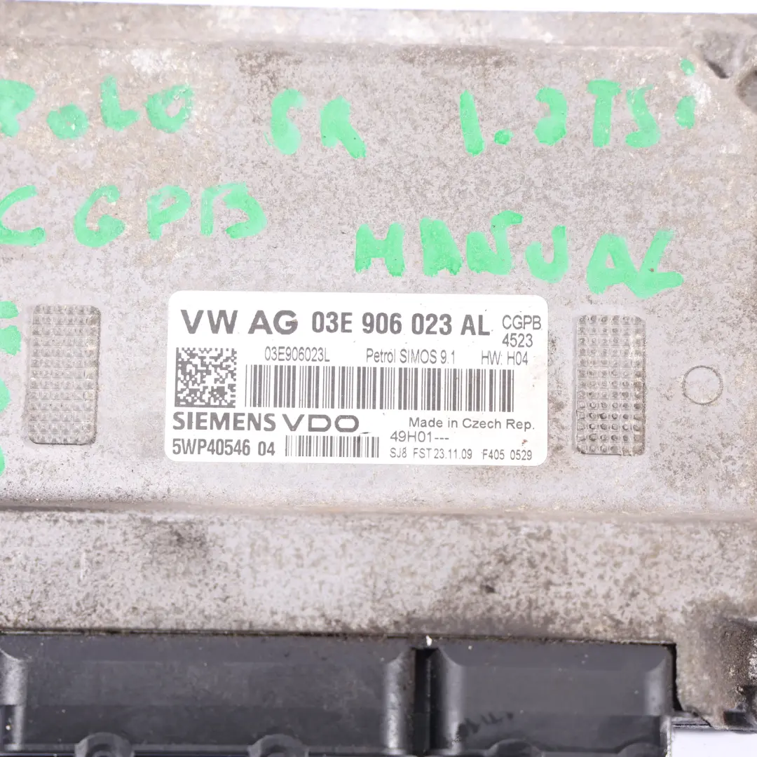 Volkswagen Polo 6R 1.2 MPI CGPB 60HP Kit Controllo Motore Manuale - SKU 03E906023AL-2 - Numero di parte 03E906023AL