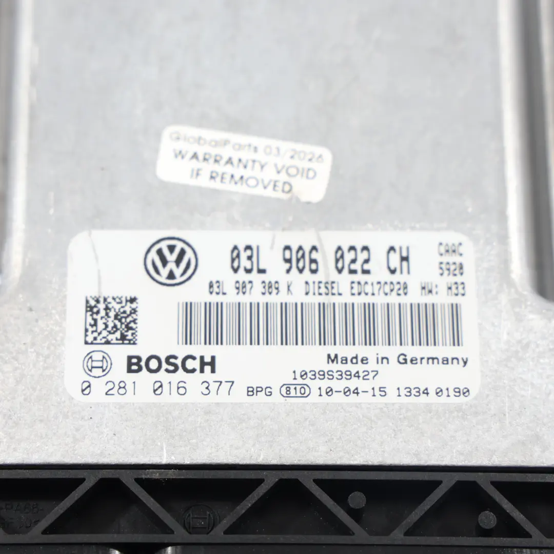 Volkswagen Transporter T5 2.0 TDI 140HP Diesel Kit Modulo ECU Motore - SKU 03L906022CH-1 - Numero di parte 03L906022CH