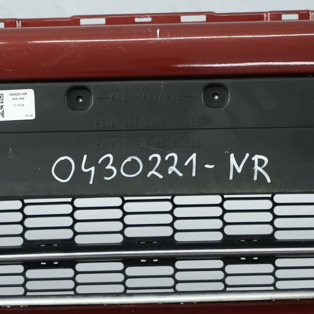 Mini R55 R56 Embellecedor Panel Parachoques Delantero Nightfire Red Rojo - 857 - SKU 0430221-NR - Número de pieza 0430221