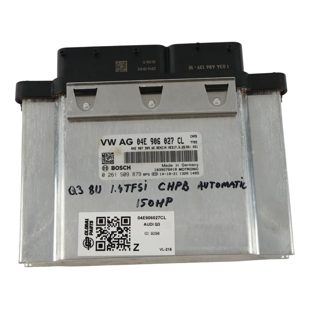 VW Golf Mk7 Audi Q3 8U 1.4TSI CHPB 150CH Calculateur Moteur Automat - SKU 04E906027CL - Numéro de pièce 04E906027CL