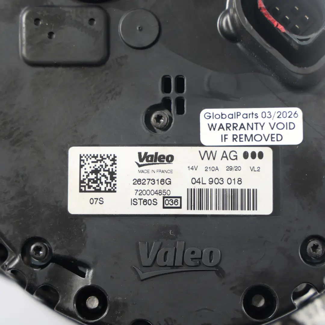Lichtmaschine Generator Valeo A für Audi A4 B9 A5 F5 Q5 FY A6 C8 A7 C8 mit Teilenummer 04L903018 Audi A4 B9 A5 F5 Q5 FY A6 C8 A7 C8 Lichtmaschine Generator Valeo A - SKU 04L903018-1 - Teilenummer 04L903018
