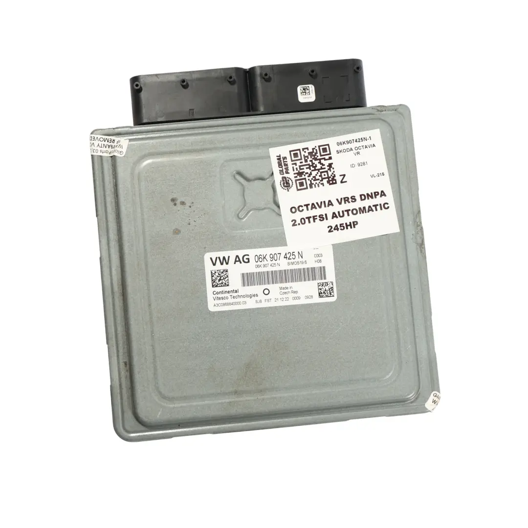 Skoda Octavia Mk4 2.0TFSI DNPA 245HP Engine Control ECU Kit Automatic - SKU 06K907425N-1 - Part number 06K907425N