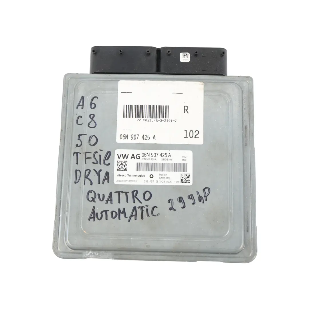 Audi A6 C8 50 Tfsie 299PS Quattro Motor Steuerung ECU Kit Automatik - SKU 06N907425A-1 - Teilenummer 06N907425A