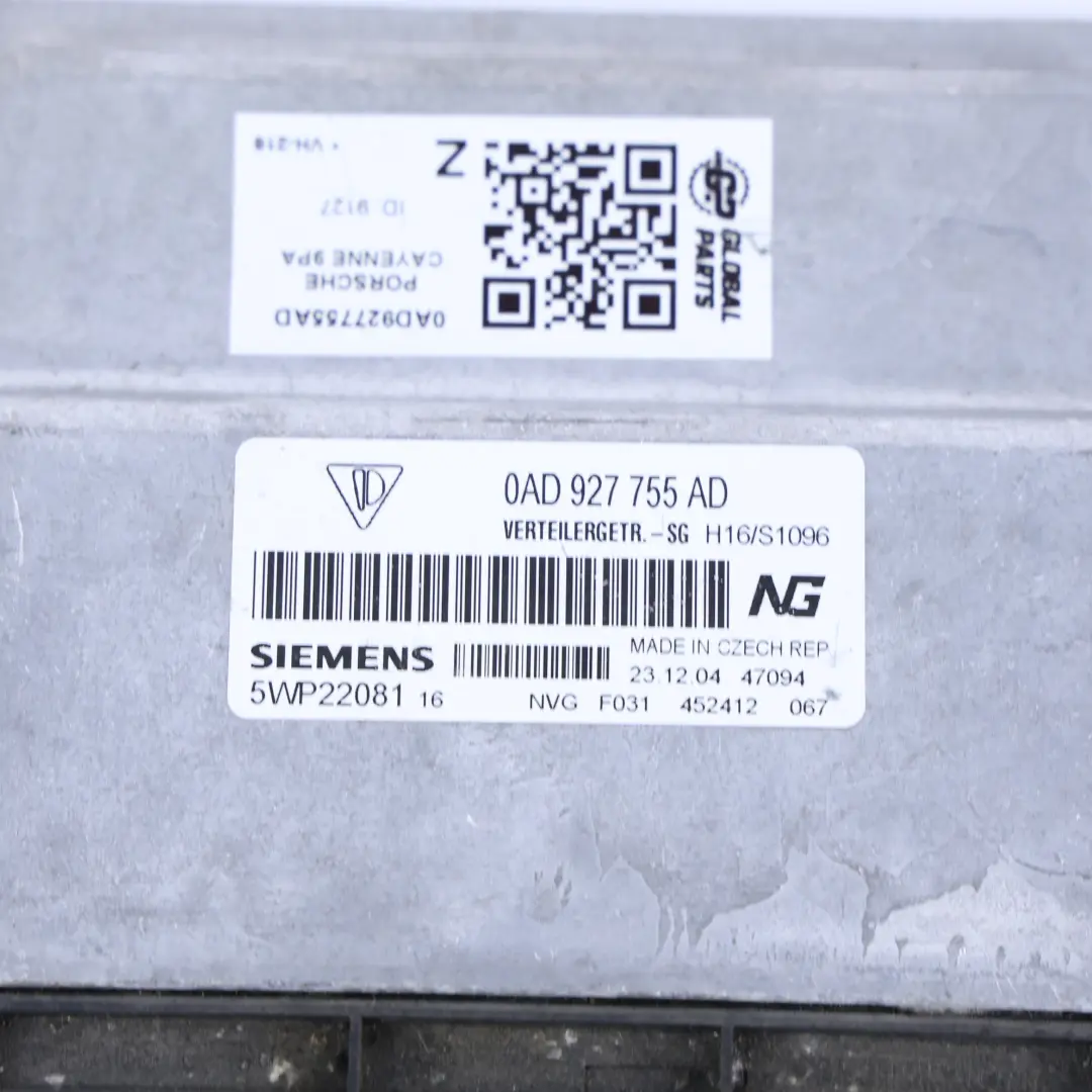 Module De Commande De Boîte De Transfert pour Porsche Cayenne 955 9PA à propos du numéro de pièce 0AD927755AD Porsche Cayenne 955 9PA Module De Commande De Boîte De Transfert - SKU 0AD927755AD - Numéro de pièce 0AD927755AD