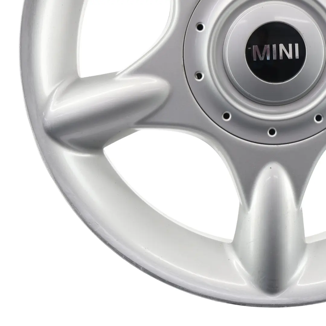 Argento Cerchio AlluMini o 16" 6,5J ET: 48 5 Star 83 per Mini Cooper One R50 con numero di parte 1512348 Mini Cooper One R50 Argento Cerchio AlluMini o 16" 6,5J ET: 48 5 Star 83 - SKU 1512348-1 - Numero di parte 1512348
