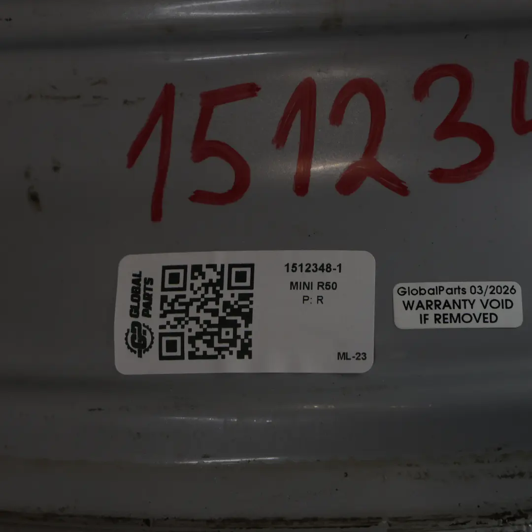 Mini One R50 R52 Llanta de Aleacion De plata 16 6,5J ET:48 5-Spider Spoke 83 - SKU 1512348-1 - Número de pieza 1512348