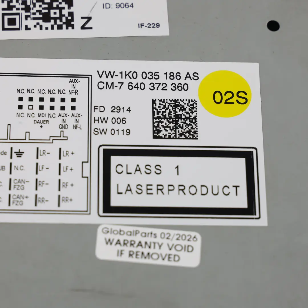 Mk6 Radio CD Player Stereo Multimedia Head Unit per VW Volkswagen Jetta con numero di parte 1K0035186AS VW Volkswagen Jetta Mk6 Radio CD Player Stereo Multimedia Head Unit - SKU 1K0035186AS - Numero di parte 1K0035186AS