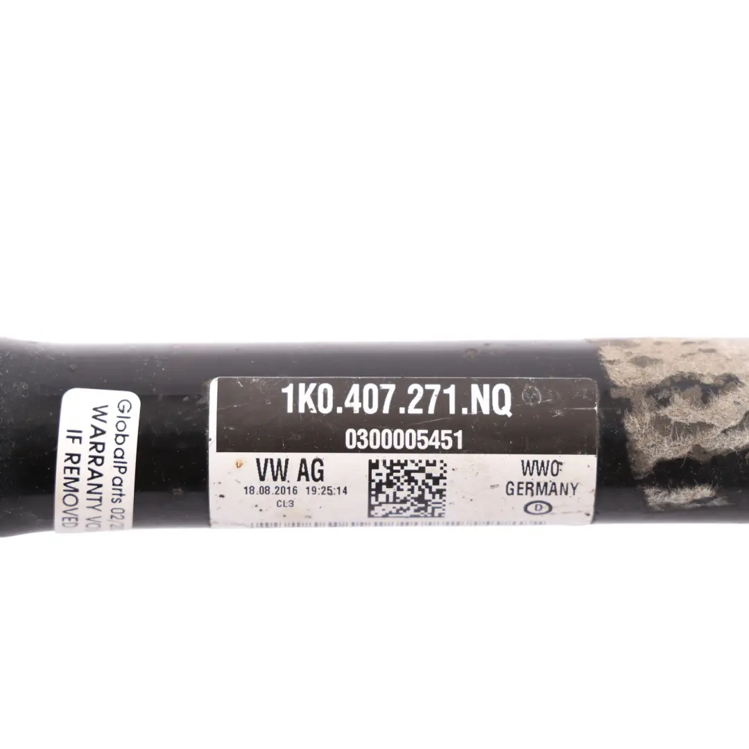 Mk3 Seat Altea 5P Front Drive Shaft Left N/S to Volkswagen Scirocco with Part number 1K0407271NQ Volkswagen Scirocco Mk3 Seat Altea 5P Front Drive Shaft Left N/S - SKU 1K0407271NQ - Part number 1K0407271NQ