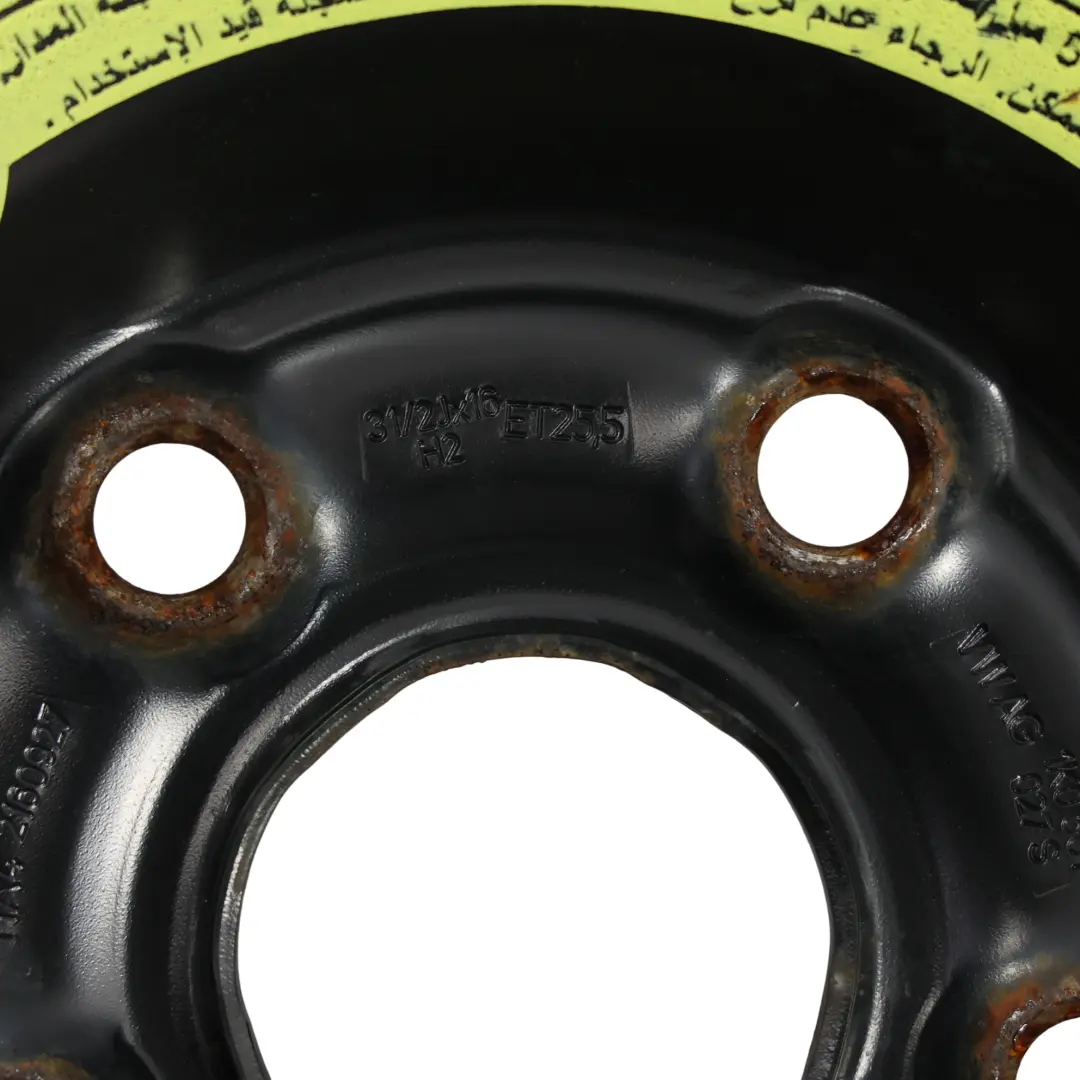 VW Golf Mk6 Ersatzrad Kompakt Stahl R16 3,5J Kumho 125/70 - SKU 1K0601027S-1 - Teilenummer 1K0601027S