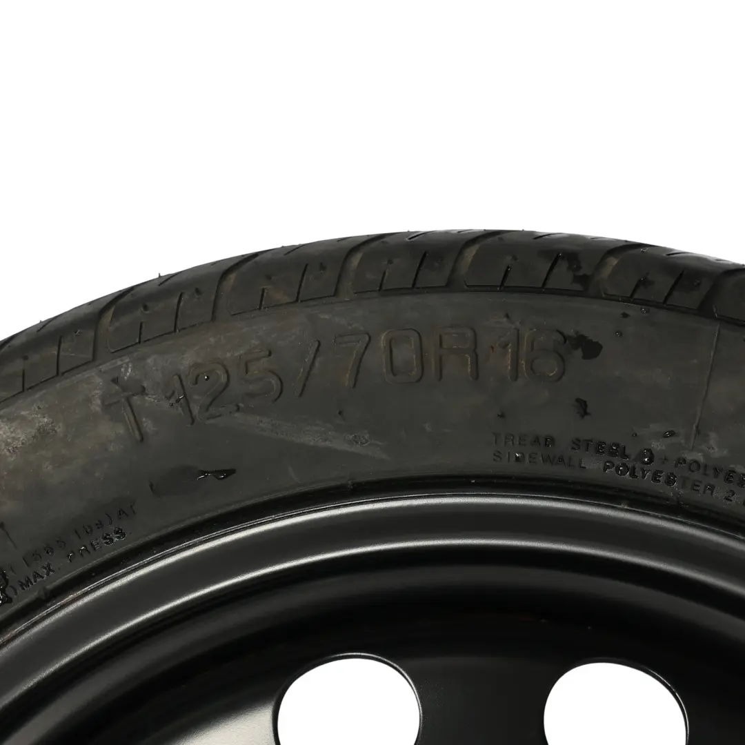 VW Golf Mk6 Spare Compact Wheel Steel R16 3,5J Kumho 125/70 - SKU 1K0601027S-1 - Part number 1K0601027S