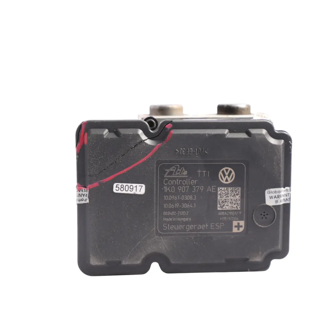 Audi A3 8P ABS Pump Braking Control Unit Module 1K0614517BE - SKU 1K0907379AE - Part number 1K0907379AE