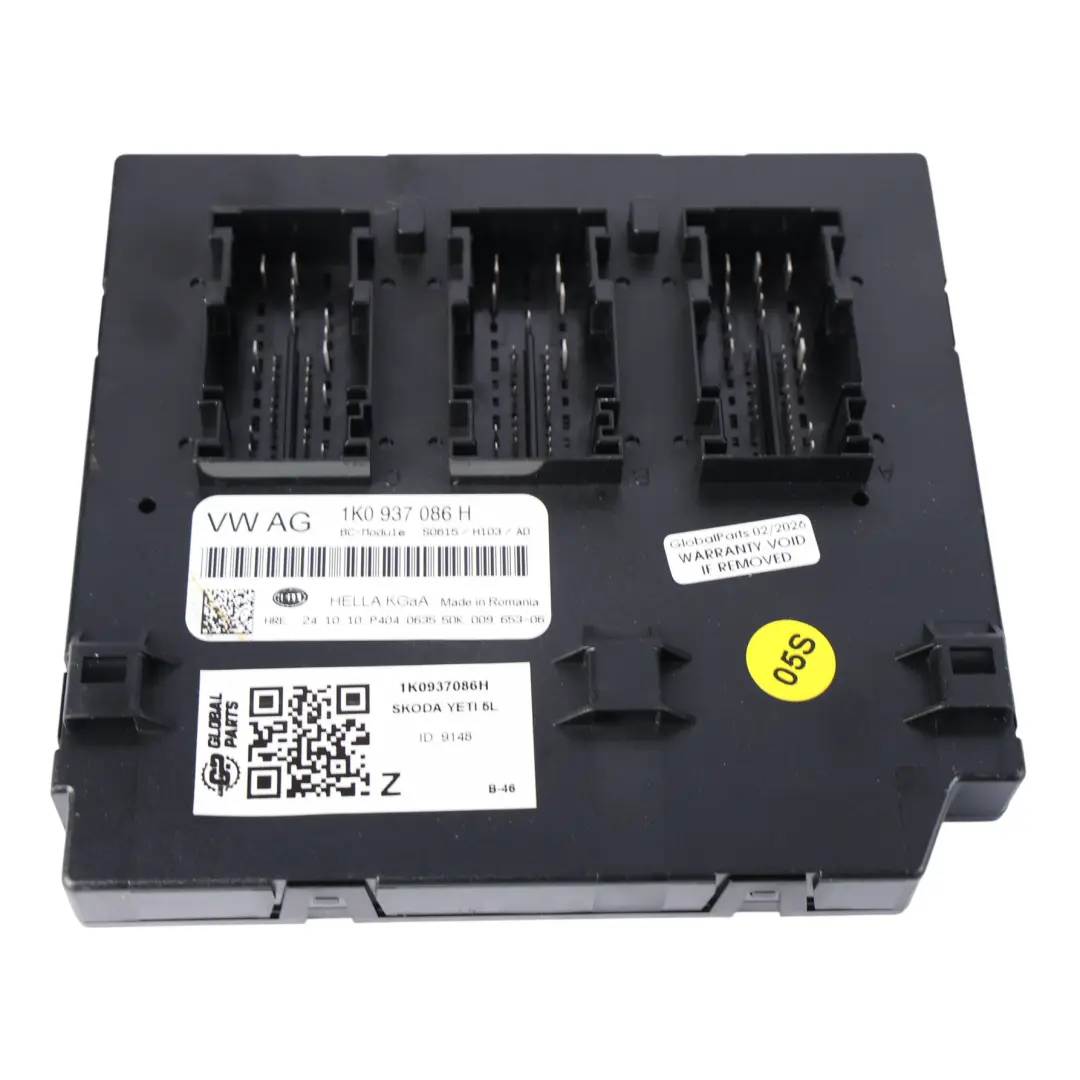 Skoda Yeti 5L Unidad Control Carrocería BCM ECU - SKU 1K0937086H - Número de pieza 1K0937086H