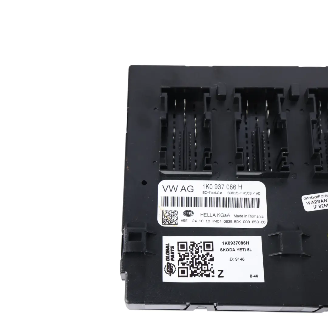 Skoda Yeti 5L Unidad Control Carrocería BCM ECU - SKU 1K0937086H - Número de pieza 1K0937086H