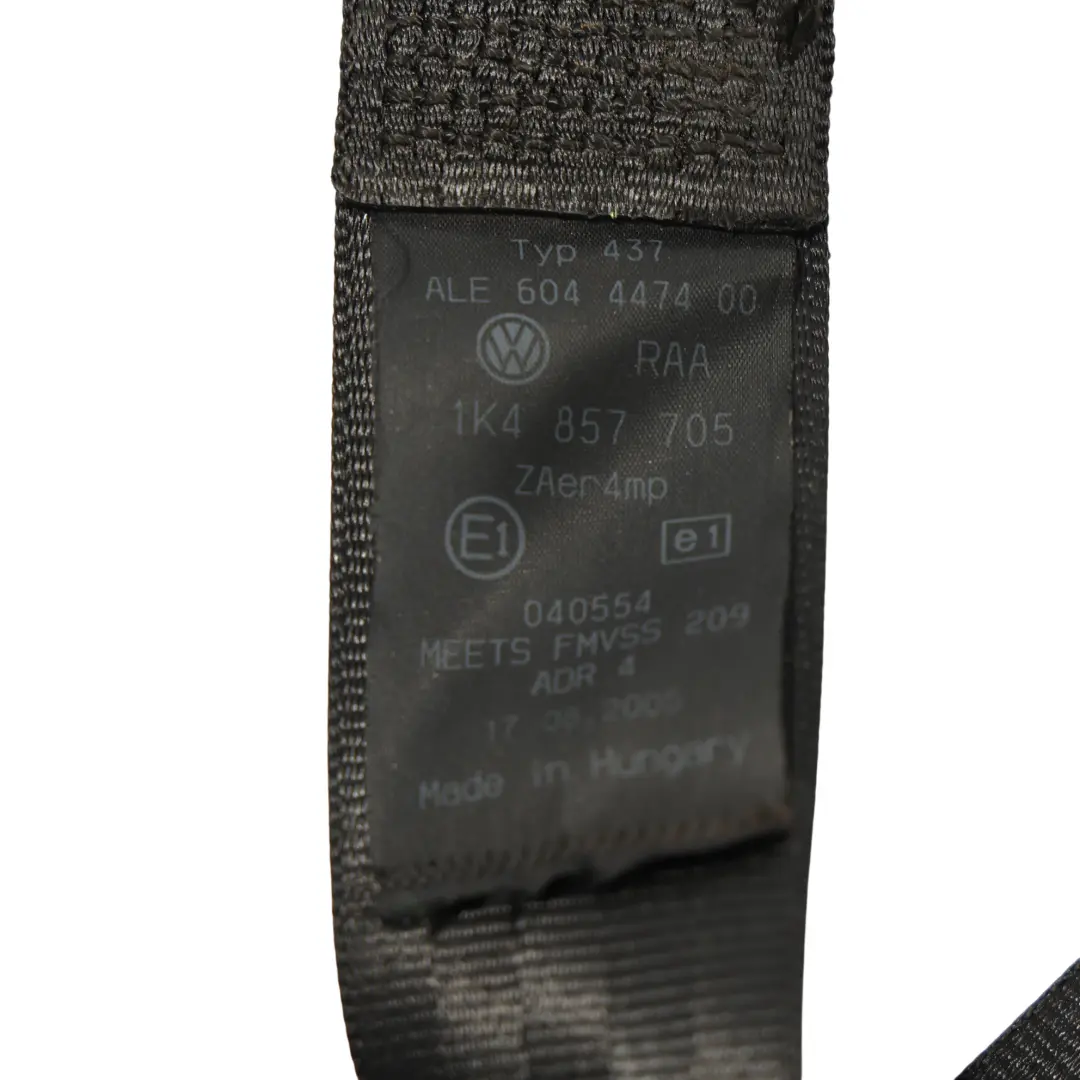 VW Volkswagen Golf Mk5 Seat Belt Seatbelt Front Left N/S Black - SKU RHD-1K4857705 - Part number 1K4857705