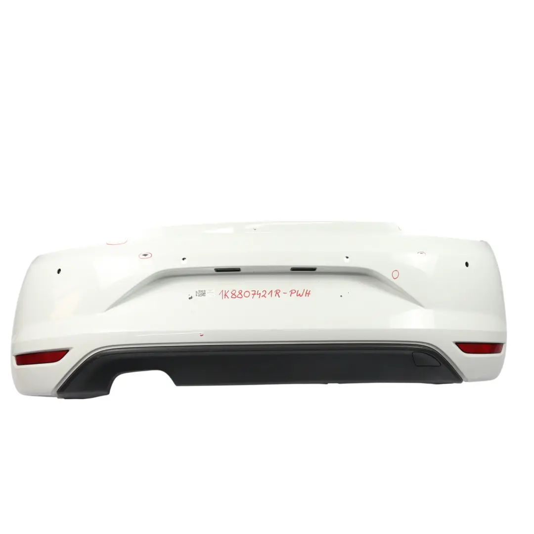 Mk3 Rear Bumper Facelift Panel Cover Pure White - C9A to Volkswagen VW Scirocco with Part number 1K8807421R Volkswagen VW Scirocco Mk3 Rear Bumper Facelift Panel Cover Pure White - C9A - SKU 1K8807421R-PWH - Part number 1K8807421R
