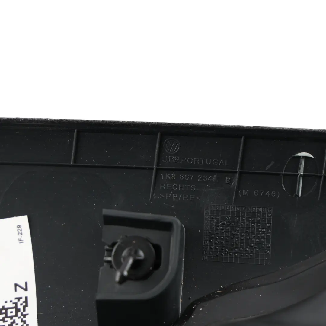 VW Scirocco Mk3 A-Pillar Cover Trim Panel Upper Right O/S Black - SKU 1K8867234B - Part number 1K8867234B