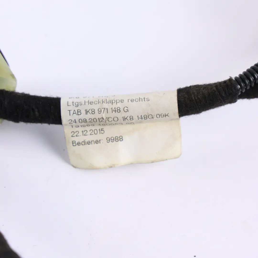 Mk3 Tailgate Window Washer Wiring Harness Cable to Volkswagen Scirocco with Part number 1K8971148J Volkswagen Scirocco Mk3 Tailgate Window Washer Wiring Harness Cable - SKU 1K8971148J - Part number 1K8971148J