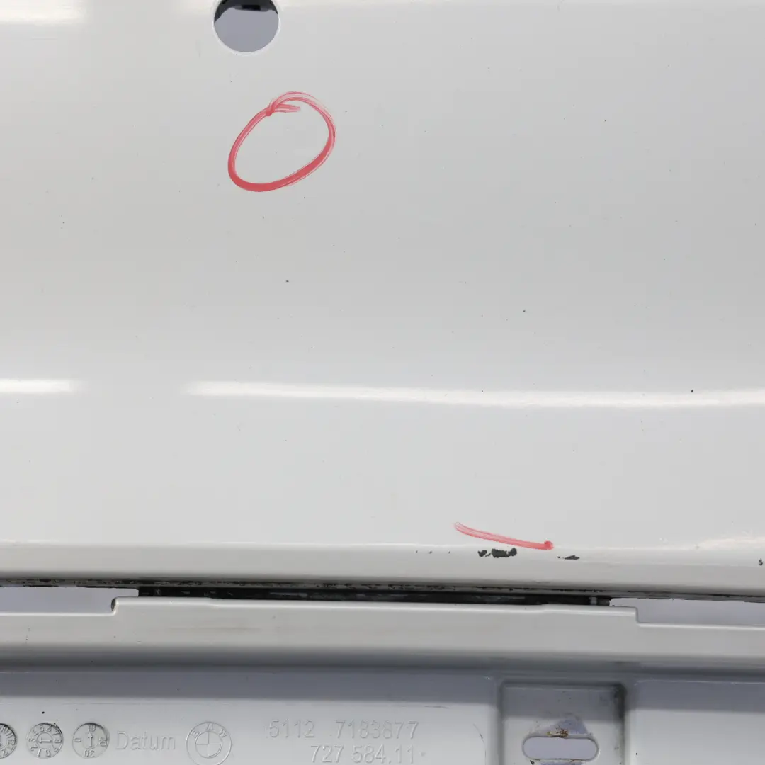 BMW F01 F02 F04 Rear Bumper Trim Panel Cover PDC Mineralweiss White - A96 - SKU 2152307-MW - Part number 2152307