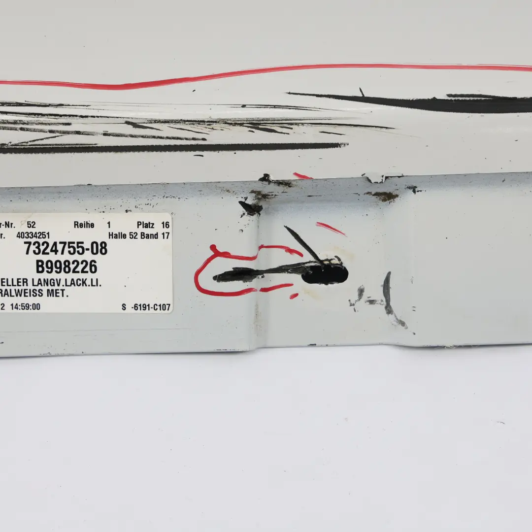 Próg Lewy Nakładka Listwa Progowa Mineral White Biały - A96 do BMW F02 o numerze 2152309 BMW F02 Próg Lewy Nakładka Listwa Progowa Mineral White Biały - A96 - SKU 2152309-MW - Numer Części 2152309