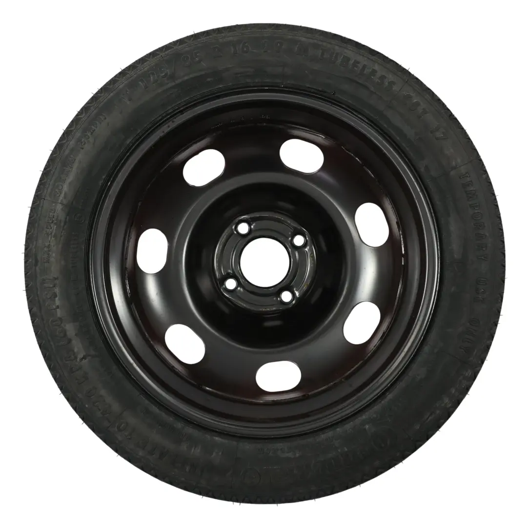 Ersatzrad Kompaktrad Stahl R16 Reifen 125/85 ET10 3,5 für Peugeot 308 mit Teilenummer 2160718 Peugeot 308 Ersatzrad Kompaktrad Stahl R16 Reifen 125/85 ET10 3,5 - SKU 2160718 - Teilenummer 2160718