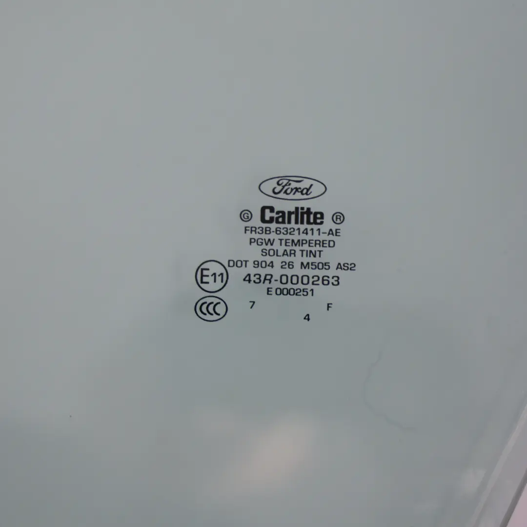 Mk6 Door Window Glass Glazing AS2 Front Left N/S JR3B-6321411-AC to Ford Mustang with Part number 2707158 Ford Mustang Mk6 Door Window Glass Glazing AS2 Front Left N/S JR3B-6321411-AC - SKU 2707158 - Part number 2707158