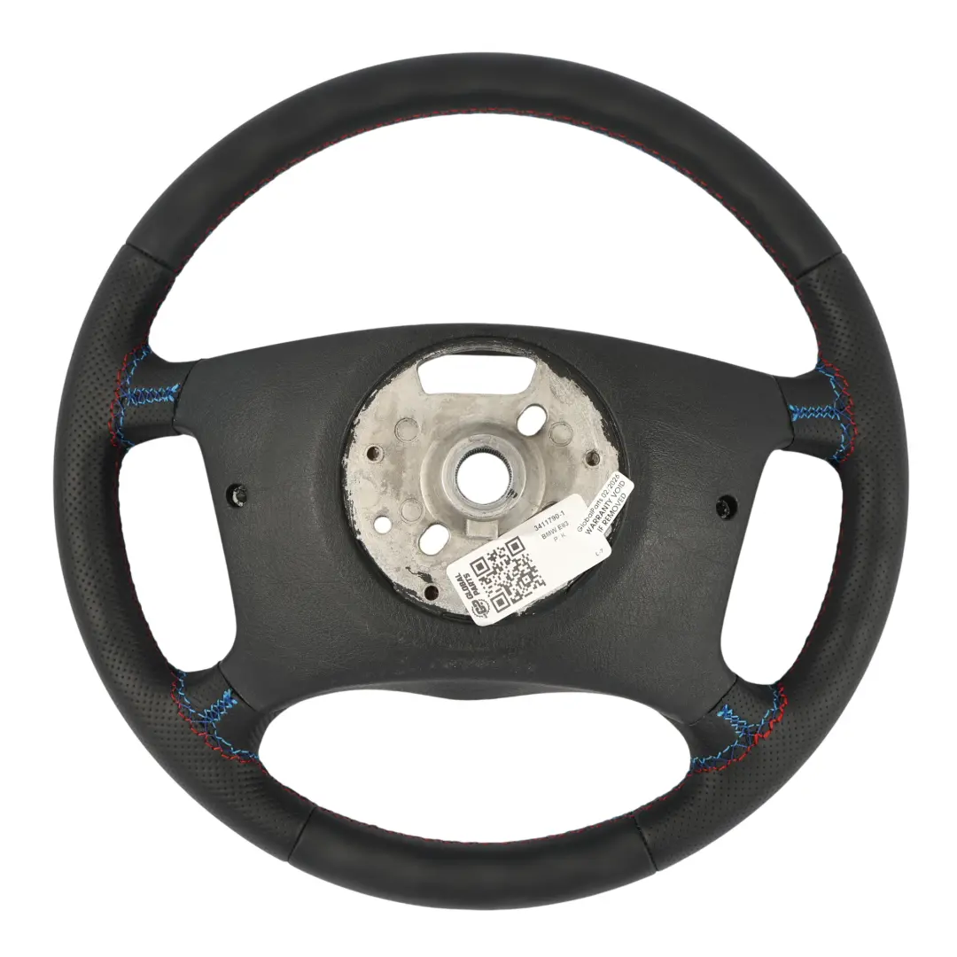 Leather Steering Wheel 4 Spoke M-tricoloured to BMW X3 Series E83 NEW Black with Part number 3411790 BMW X3 Series E83 NEW Black Leather Steering Wheel 4 Spoke M-tricoloured - SKU 3411790-1 - Part number 3411790