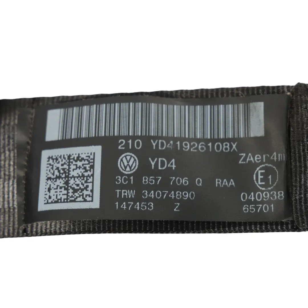 Ceinture Sécurité Siège Avant Droit Noire pour Volkswagen Passat CC à propos du numéro de pièce 3C1857706Q Volkswagen Passat CC Ceinture Sécurité Siège Avant Droit Noire - SKU 3C1857706Q - Numéro de pièce 3C1857706Q