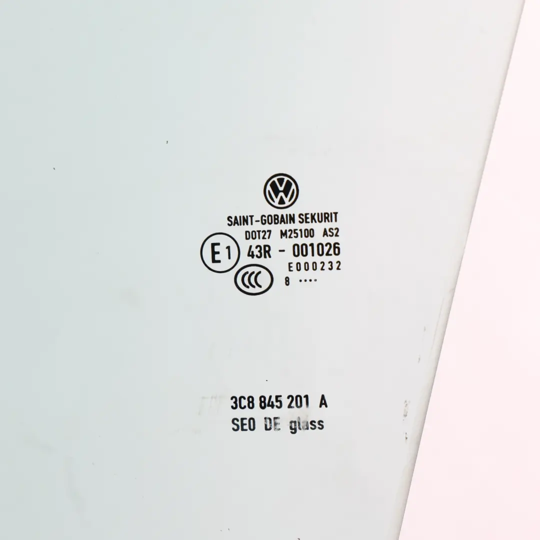 Volkswagen Passat CC Door Window Car Glass Green Front Left N/S - SKU 3C8845201A - Part number 3C8845201A