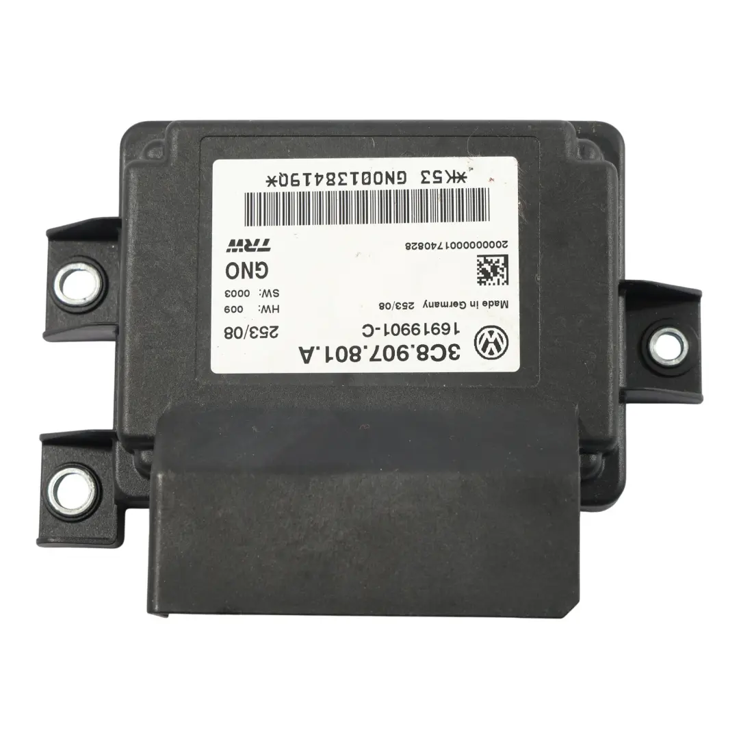 Volkswagen Passat CC Module Commande Frein Stationnement Unité ECU - SKU 3C8907801A - Numéro de pièce 3C8907801A