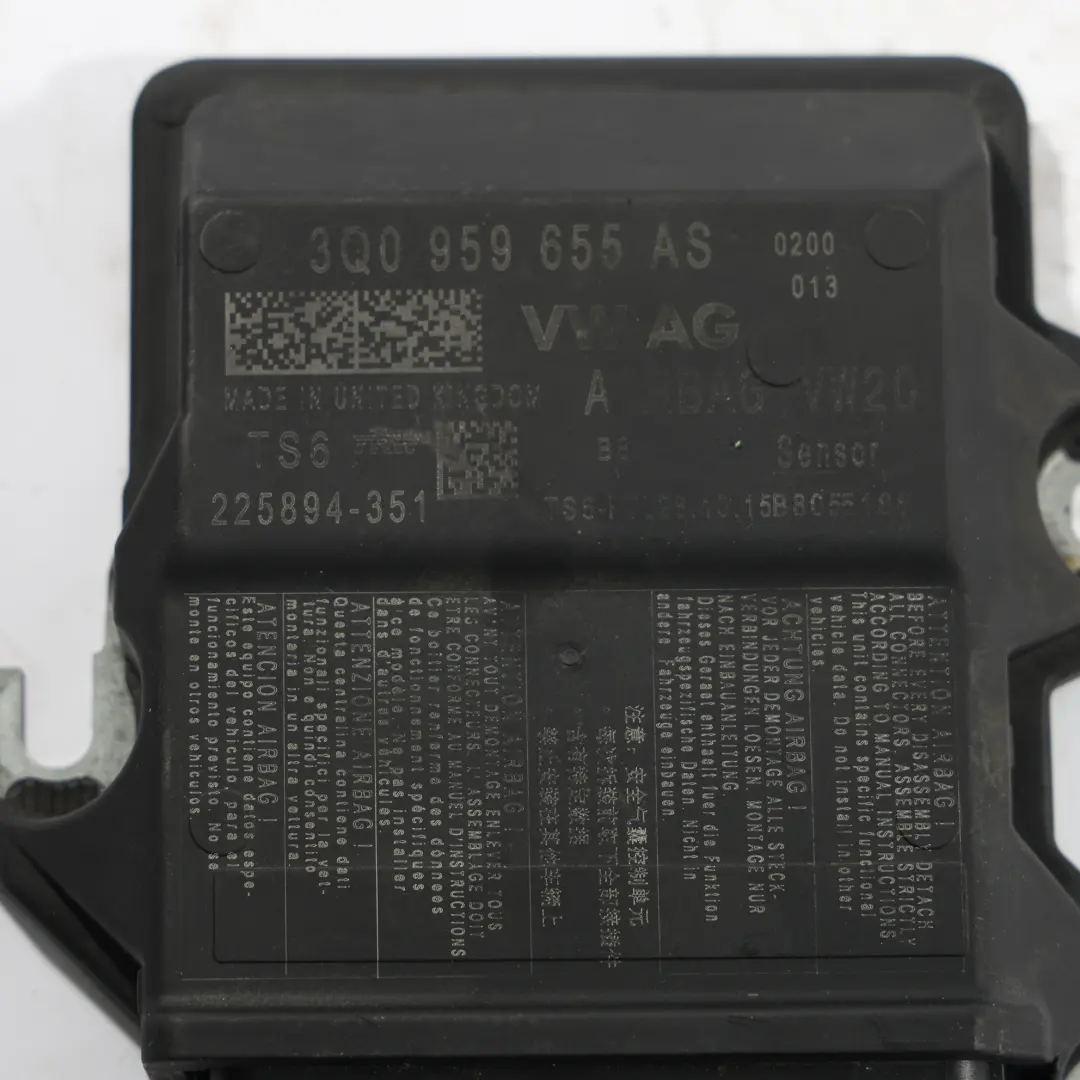 Airbag Poduszki Moduł Sterownik do Seat Leon Skoda Octavia 5E o numerze 3Q0959655AS Seat Leon Skoda Octavia 5E Airbag Poduszki Moduł Sterownik - SKU 3Q0959655AS - Numer Części 3Q0959655AS