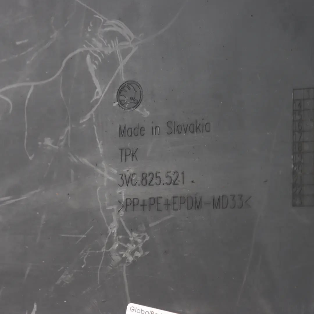 MK3 3V Rear Center Underbody Tray Cover Trim to Skoda Superb with Part number 3V0825521 Skoda Superb MK3 3V Rear Center Underbody Tray Cover Trim - SKU 3V0825521 - Part number 3V0825521