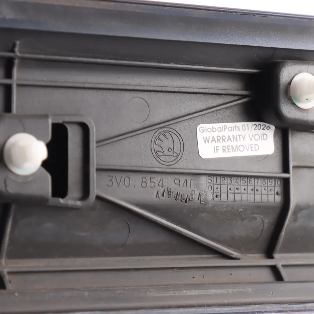 Skoda Superb MK3 Front Door Moulding Strip Right O/S Pacific Blue-F5A - SKU 3V0854940E-PAB - Part number 3V0854940E