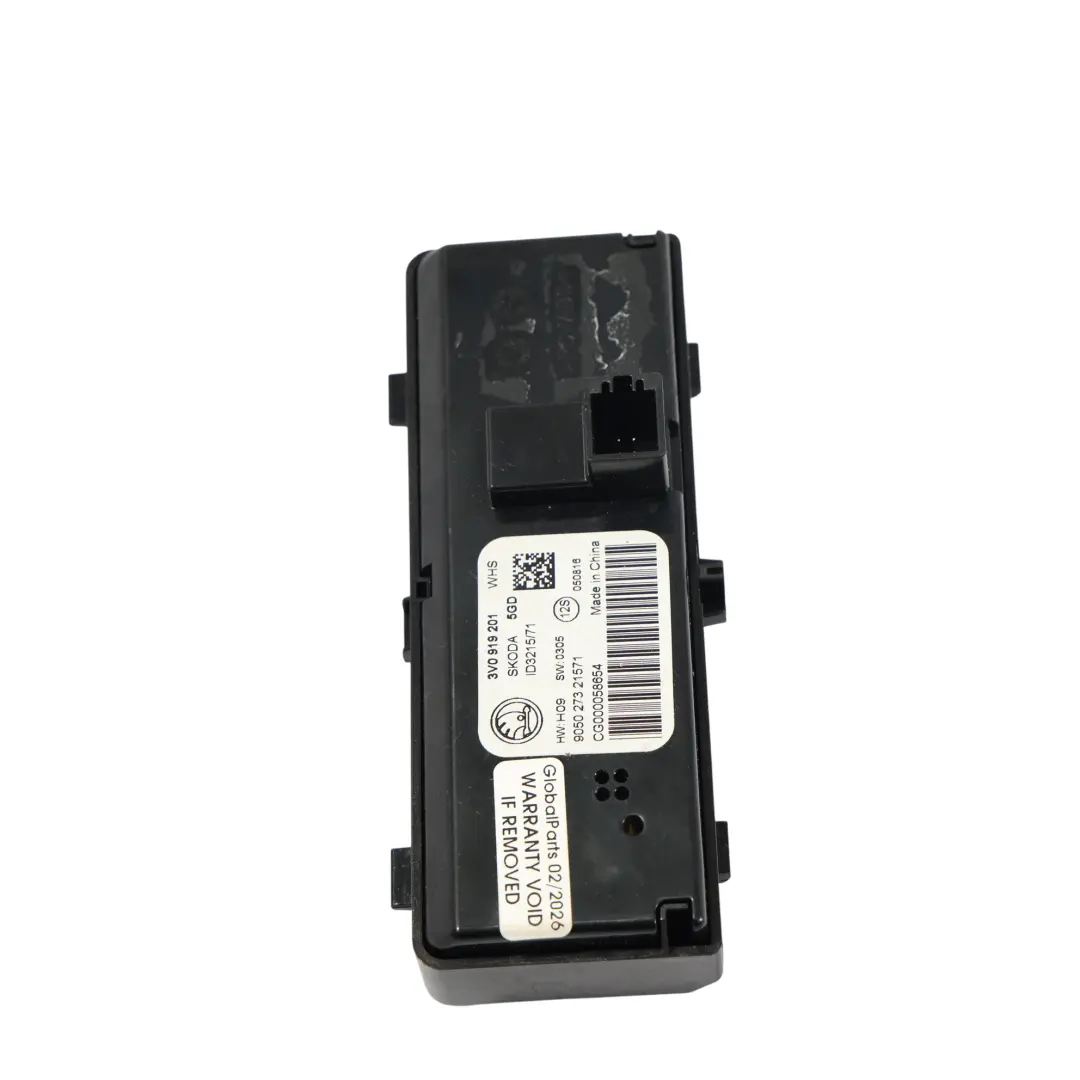 Skoda Superb Mk3 Horloge Numérique De Console Centrale Arrière - SKU 3V0919201 - Numéro de pièce 3V0919201