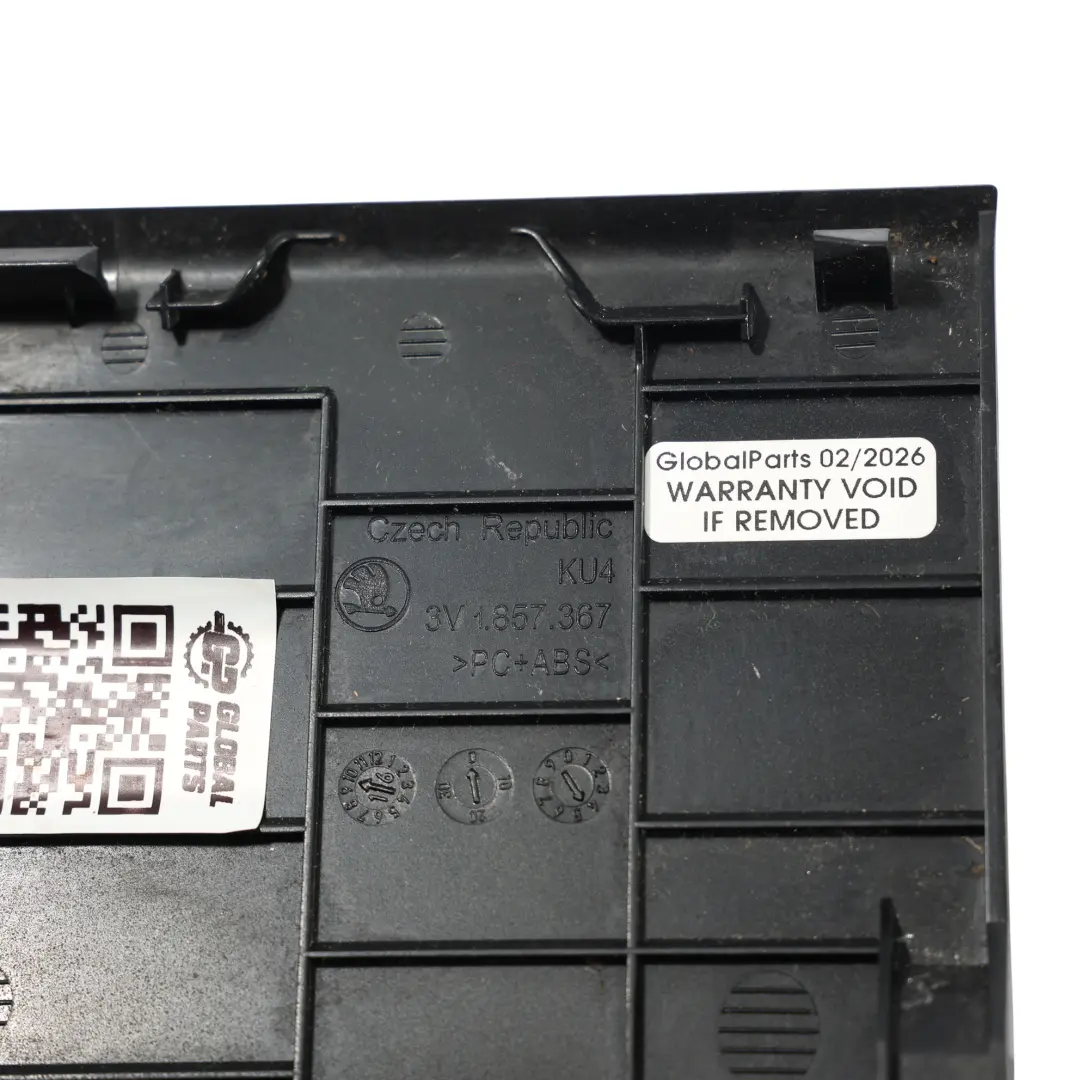 Mk3 3V Mittel Konsole Trim Panel Abdeckung Schwarz für Skoda Superb mit Teilenummer 3V1857367 Skoda Superb Mk3 3V Mittel Konsole Trim Panel Abdeckung Schwarz - SKU 3V1857367 - Teilenummer 3V1857367
