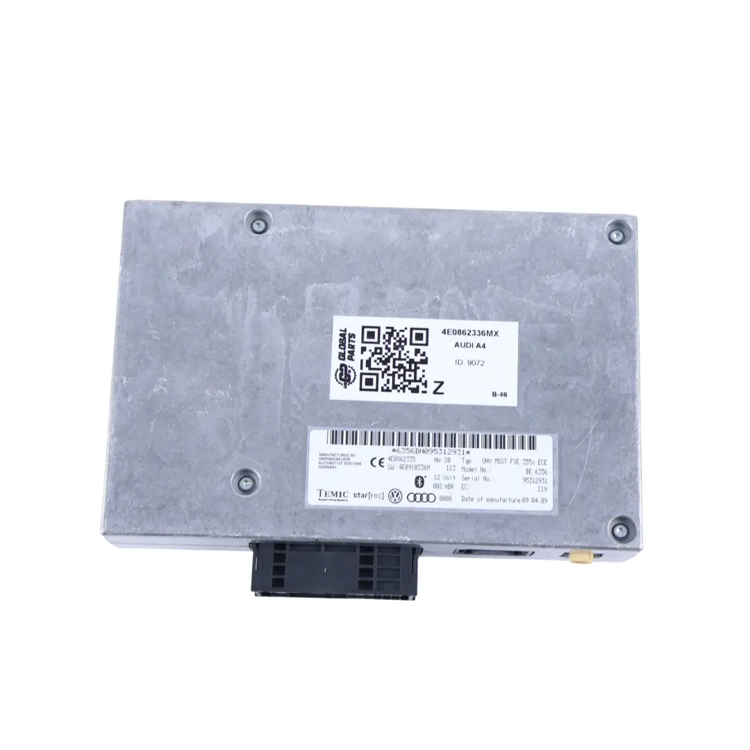 Audi S4 B8 Bluetooth Telefon Steuermodul ECU 4E0910336MX 4E0862335 - SKU 4E0862336MX - Teilenummer 4E0862336MX