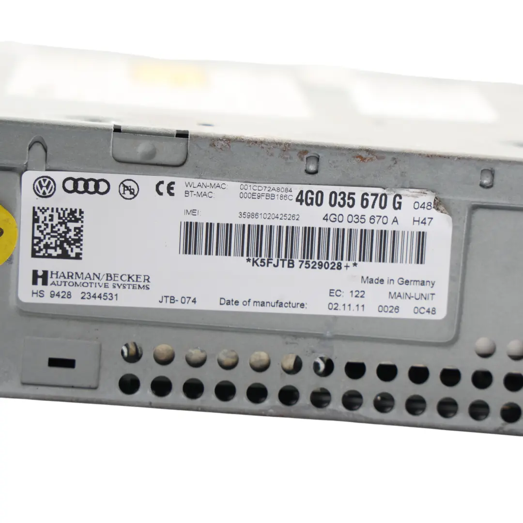 4G8 Multimedia Radio CD DVD Player MMI Head Unit to Audi A6 C7 A7 with Part number 4G0035670G Audi A6 C7 A7 4G8 Multimedia Radio CD DVD Player MMI Head Unit - SKU 4G0035670G-1 - Part number 4G0035670G