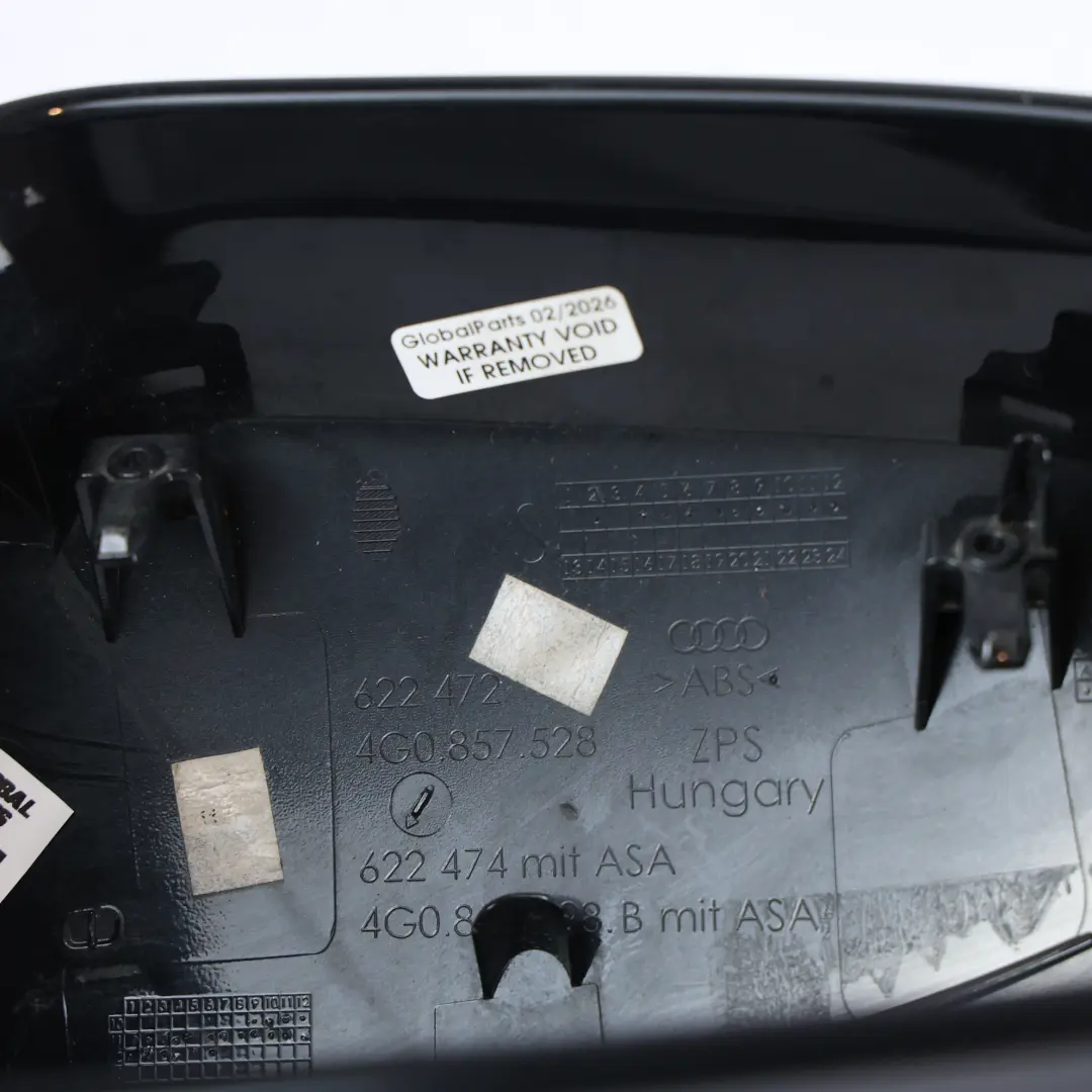 Audi A6 C7 Außenspiegelabdeckung Gehäuse Rechts Phantom Schwarz - Z9Y - SKU 4G0857528-PHB - Teilenummer 4G0857528