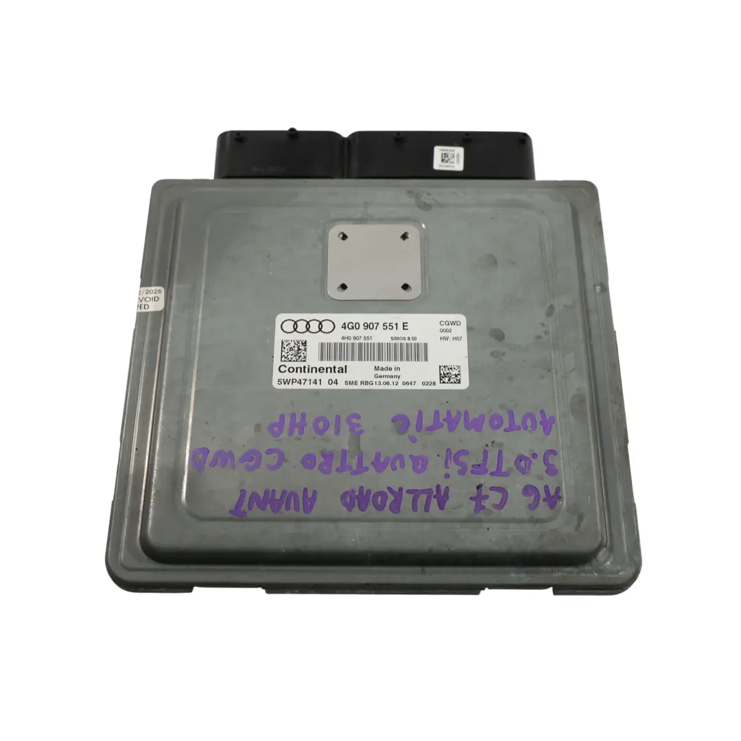 Audi A6 C7 3.0 TFSI Quattro 310HP Engine Control ECU Kit Automatic - SKU 4G0907551E-1 - Part number 4G0907551E