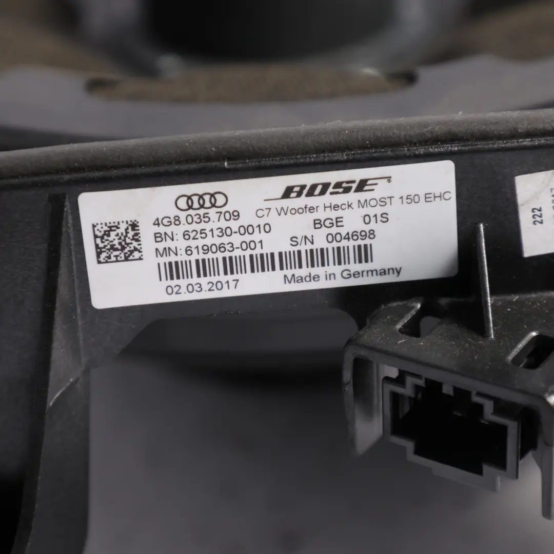 Audi S6 C7 4G Bose Speaker Subwoofer Center Rear - SKU 4G8035709 - Part number 4G8035709
