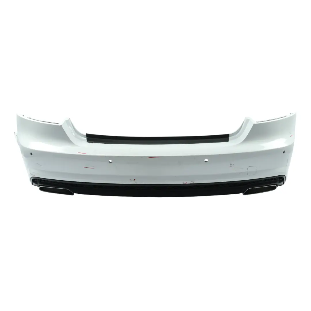 Audi A7 4G8 Rear Bumper Covering Trim Panel Glacier White Pearl - S9R - SKU 4G8807067AQ-MGW - Part number 4G8807067AQ