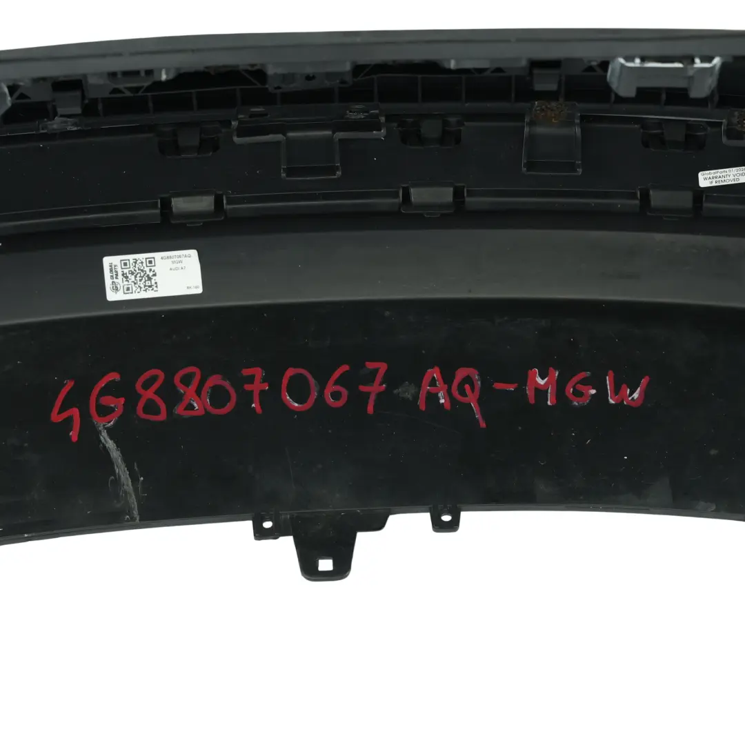 4G8 Rear Bumper Covering Trim Panel Glacier White Pearl - S9R to Audi A7 with Part number 4G8807067AQ Audi A7 4G8 Rear Bumper Covering Trim Panel Glacier White Pearl - S9R - SKU 4G8807067AQ-MGW - Part number 4G8807067AQ