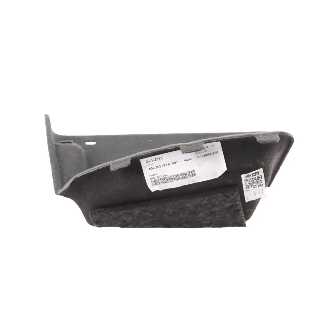Copertura Vano Bagagli Pannello Destro Nero Soul per Audi A7 4G con numero di parte 4G8863992A Audi A7 4G Copertura Vano Bagagli Pannello Destro Nero Soul - SKU 4G8863992A - Numero di parte 4G8863992A