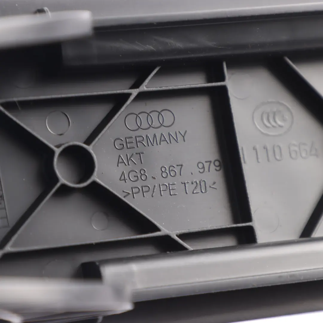 Trim Lower Cap Triangle Warning Flap to Audi A7 4G Rear Tailgate Cover with Part number 4G8867979 Audi A7 4G Rear Tailgate Cover Trim Lower Cap Triangle Warning Flap - SKU 4G8867979 - Part number 4G8867979