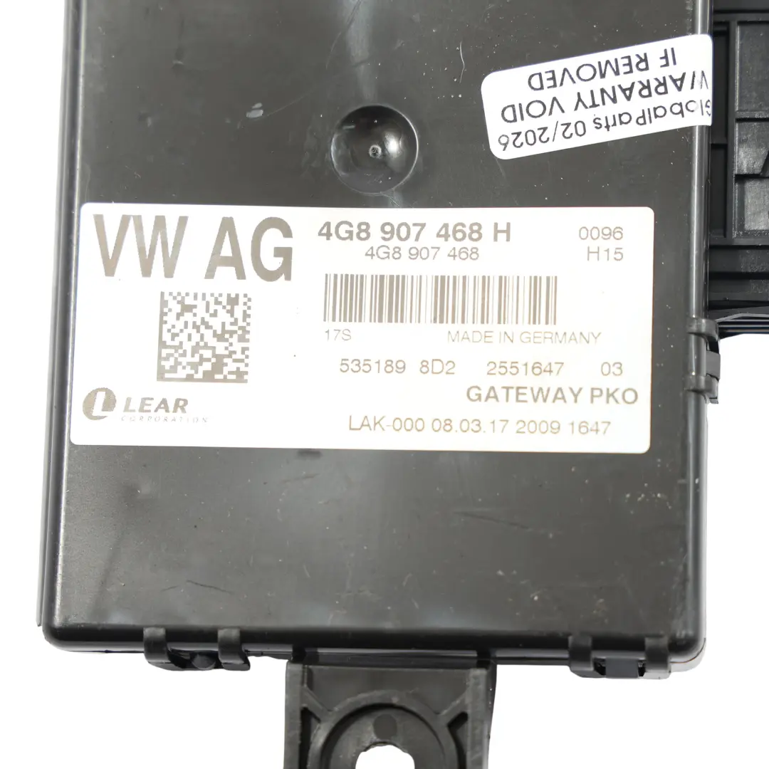 Audi A7 4G8 S6 C7 Modulo Gateway Unità Diagnosi Interfaccia - SKU 4G8907468H - Numero di parte 4G8907468H