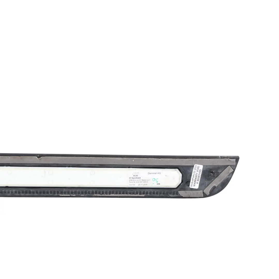 4G8 Door Sil Light Fibre Interior Trim Panel Front Left N/S to Audi A7 with Part number 4G8947405C Audi A7 4G8 Door Sil Light Fibre Interior Trim Panel Front Left N/S - SKU 4G8947405C - Part number 4G8947405C